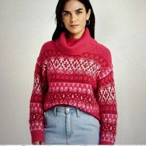 TWO PACK Universal Thread Fair Isle Cropped Turtleneck Sweaters